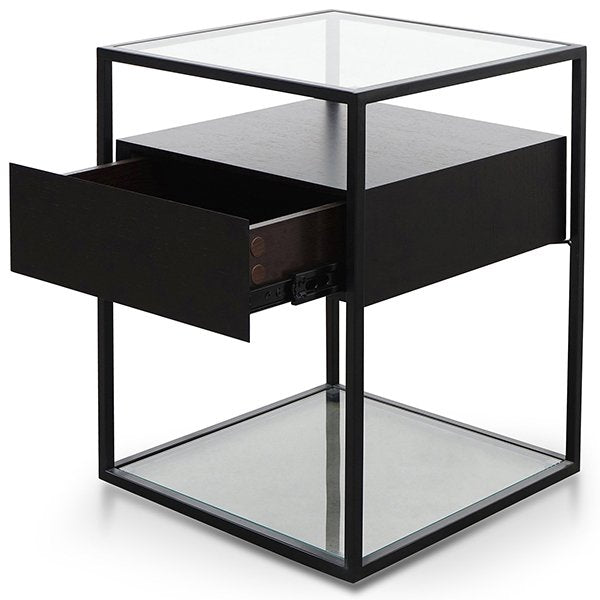 Norman Scandinavian Metal Frame Side Table - Full Black