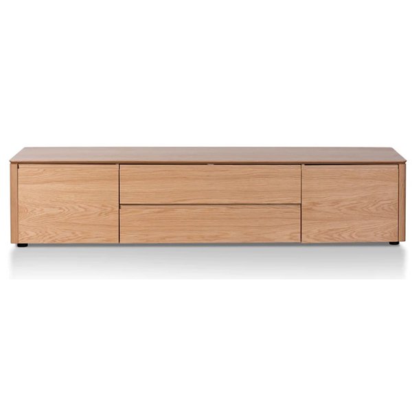 Norris 2m Entertainment TV Unit with Middle Drawer - Natural Oak