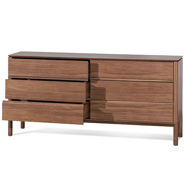 Norris 6 Drawers Wooden Chest - Walnut