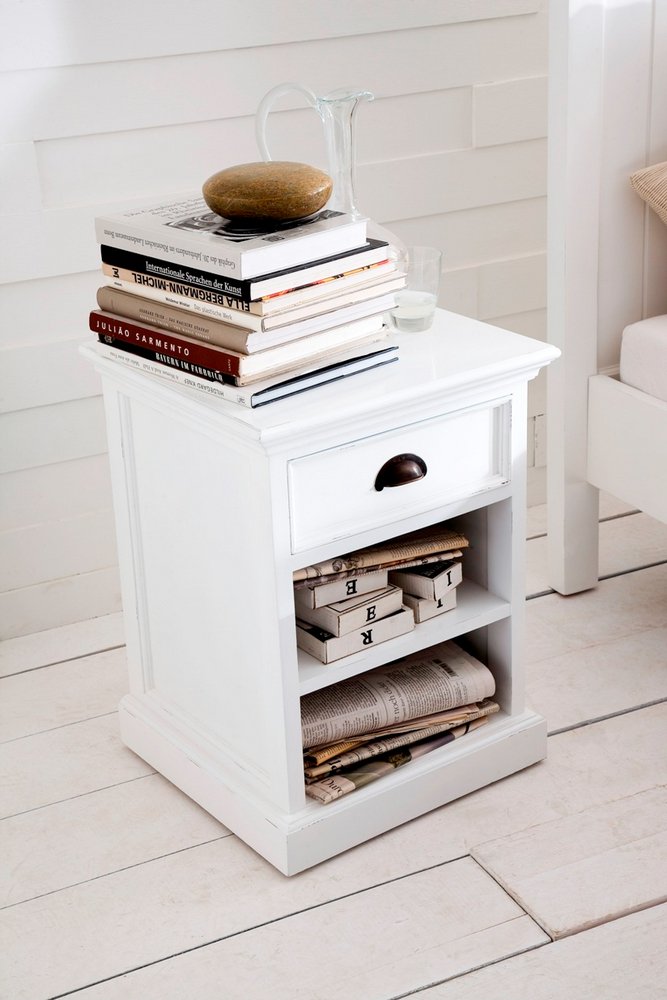 Halifax Solid Mahogany Bedside Table with Shelves