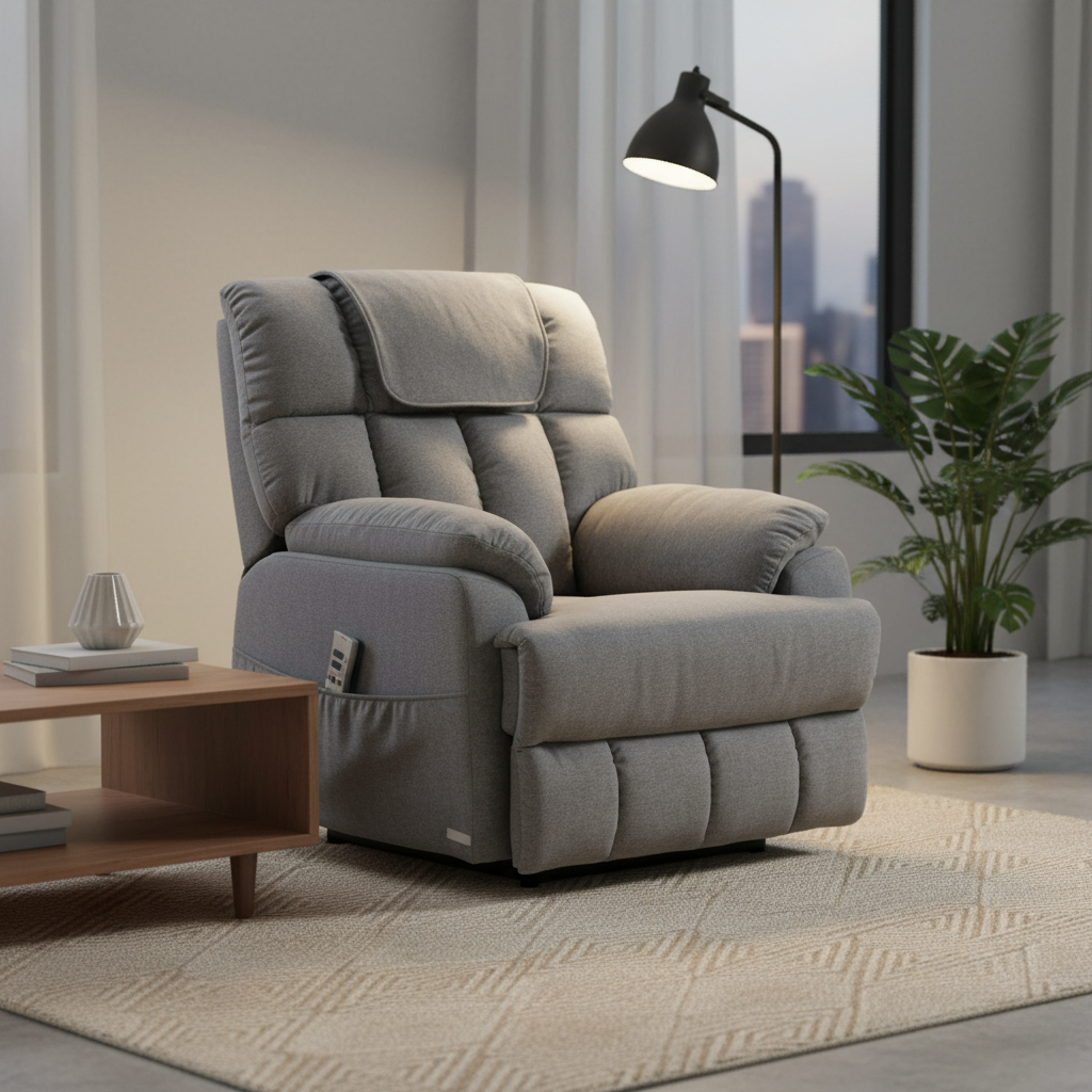 Oakland 185KG Dual Motor Fabric Recliner Lift Chair - Fossil