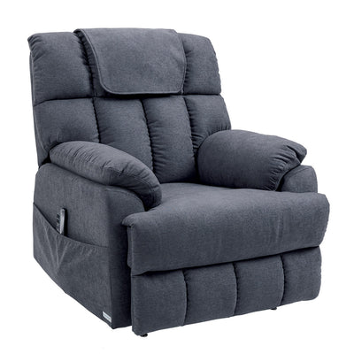 Oakland 185KG Dual Motor Fabric Recliner Lift Chair - Thunder