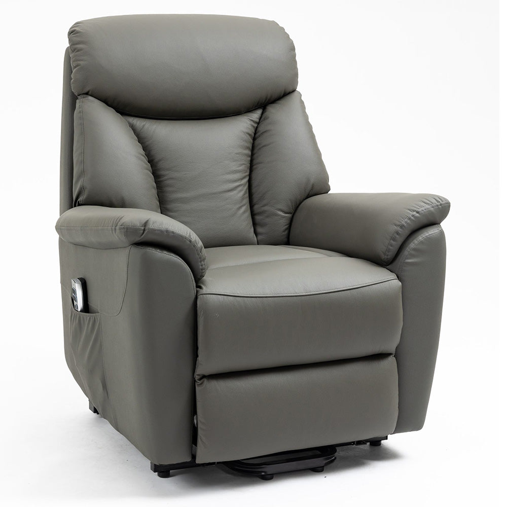 Ohio Dual Motor Lift Chair - Dark Grey Leather