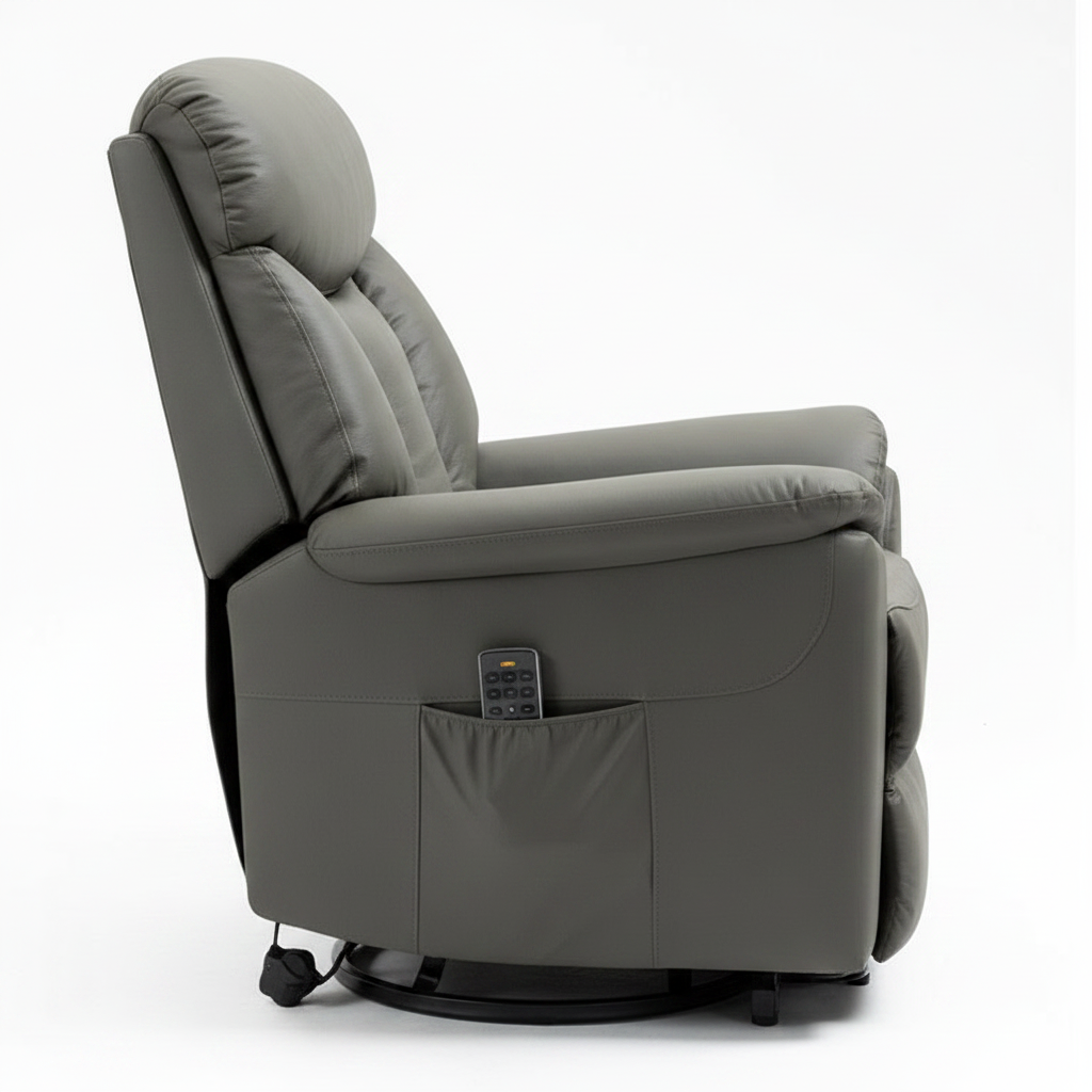Ohio Dual Motor Lift Chair - Dark Grey Leather