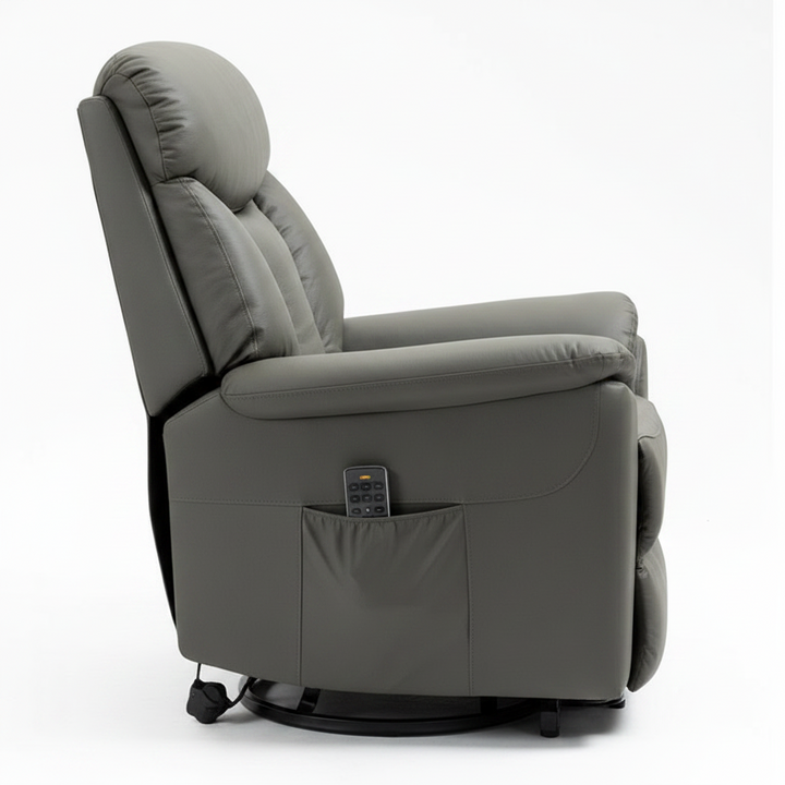Ohio Dual Motor Lift Chair - Dark Grey Leather