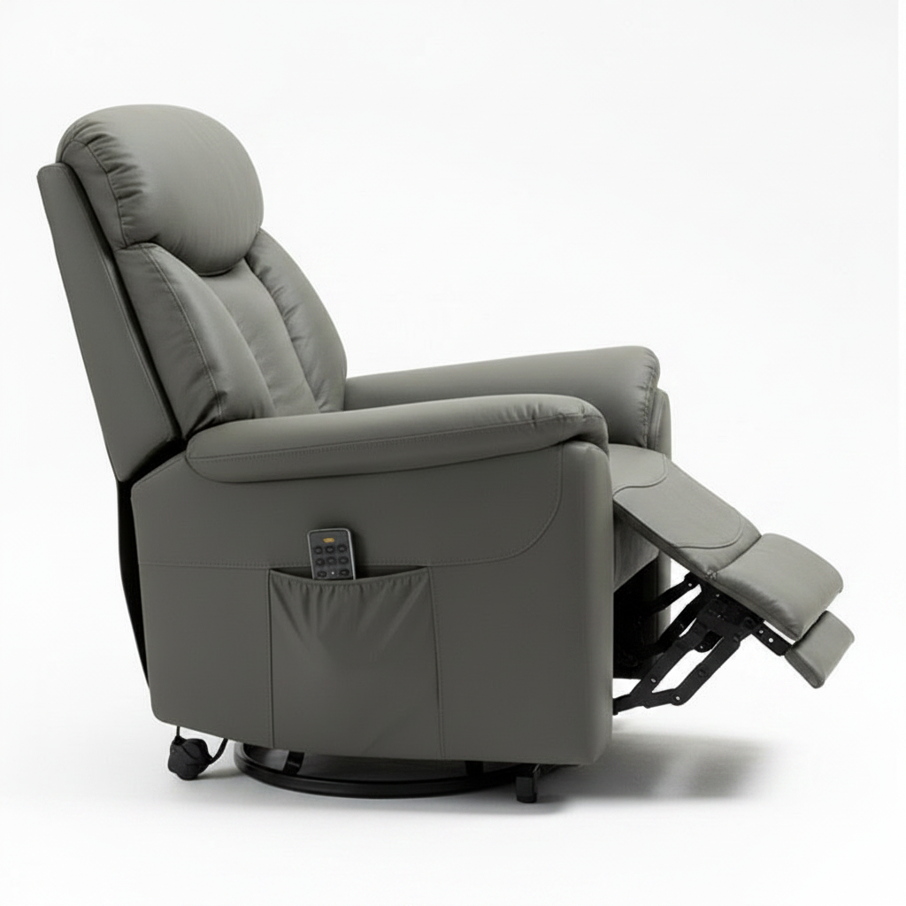 Ohio Dual Motor Lift Chair - Dark Grey Leather