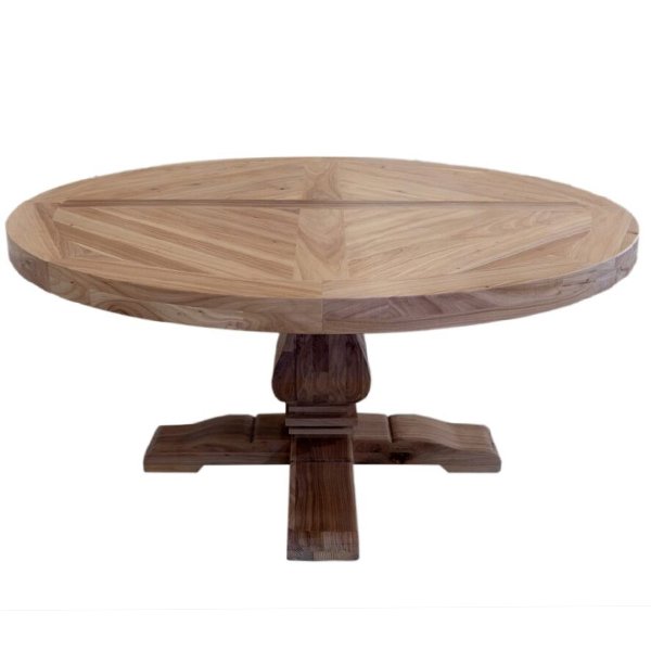 Olivia Reclaimed 1.6m Round Dining Table - Natural Top - Natural Base