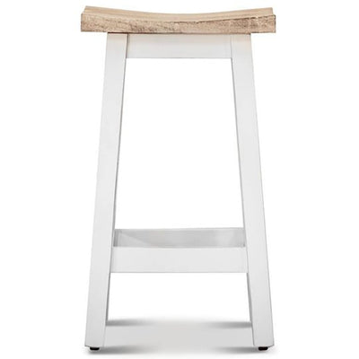 Stroud Wooden Bar Stool - White Wash + White
