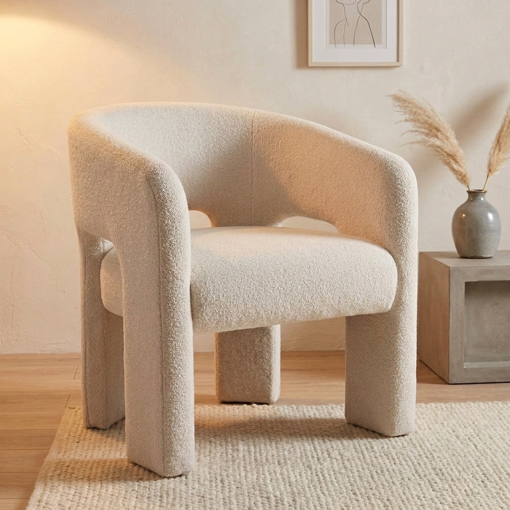 Oscar Dining Chair - White Boucle