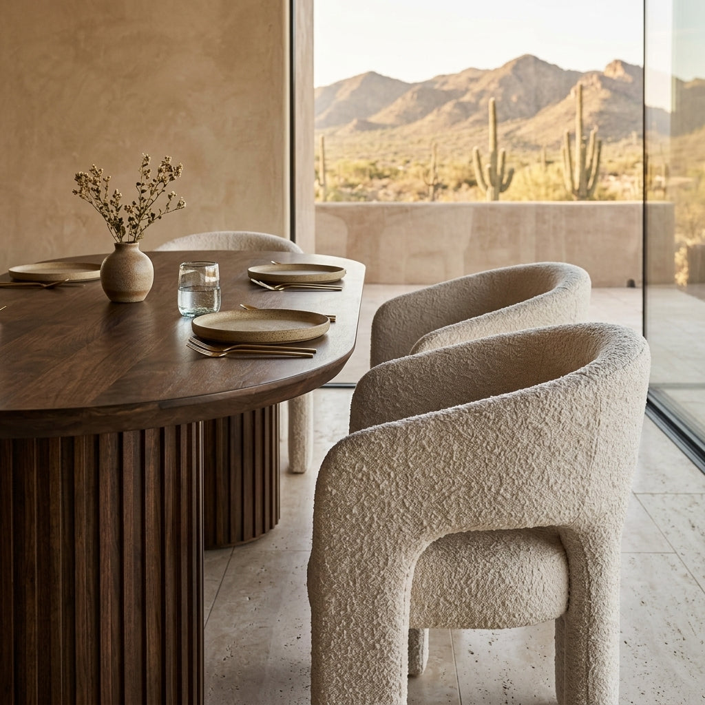 Oscar Dining Chair - White Boucle