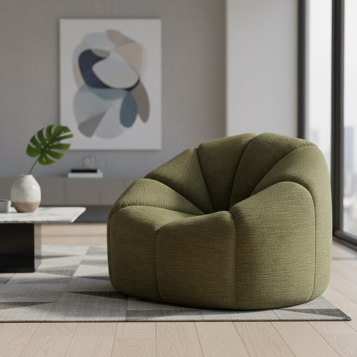 Otavalo Fabric Occasional Swivel Chair - Olive