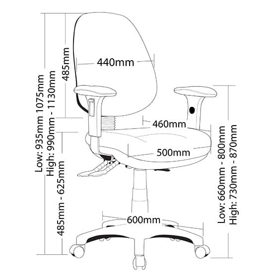 P350 High Back Ergonomic Office Chair with Adjustable Arms