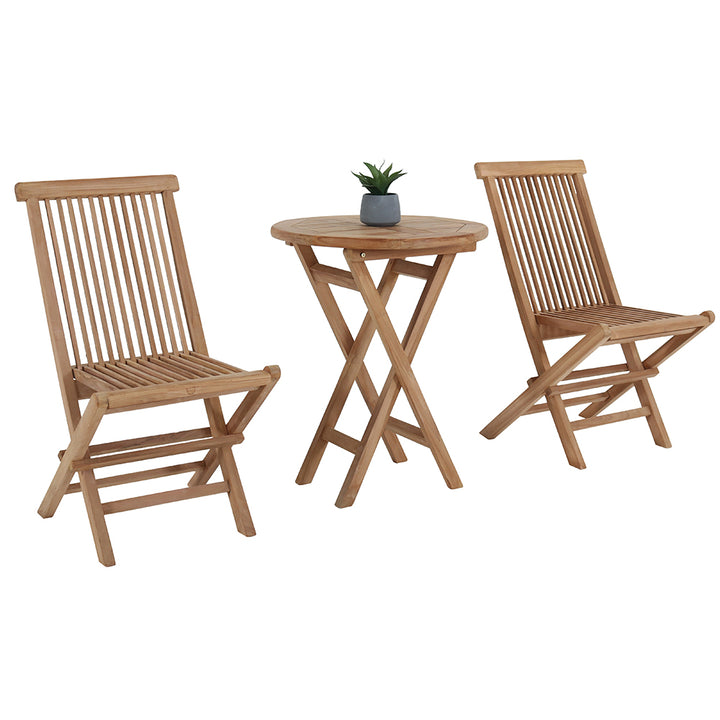 Pacific Palms 3 Piece Teak Folding Outdoor Set