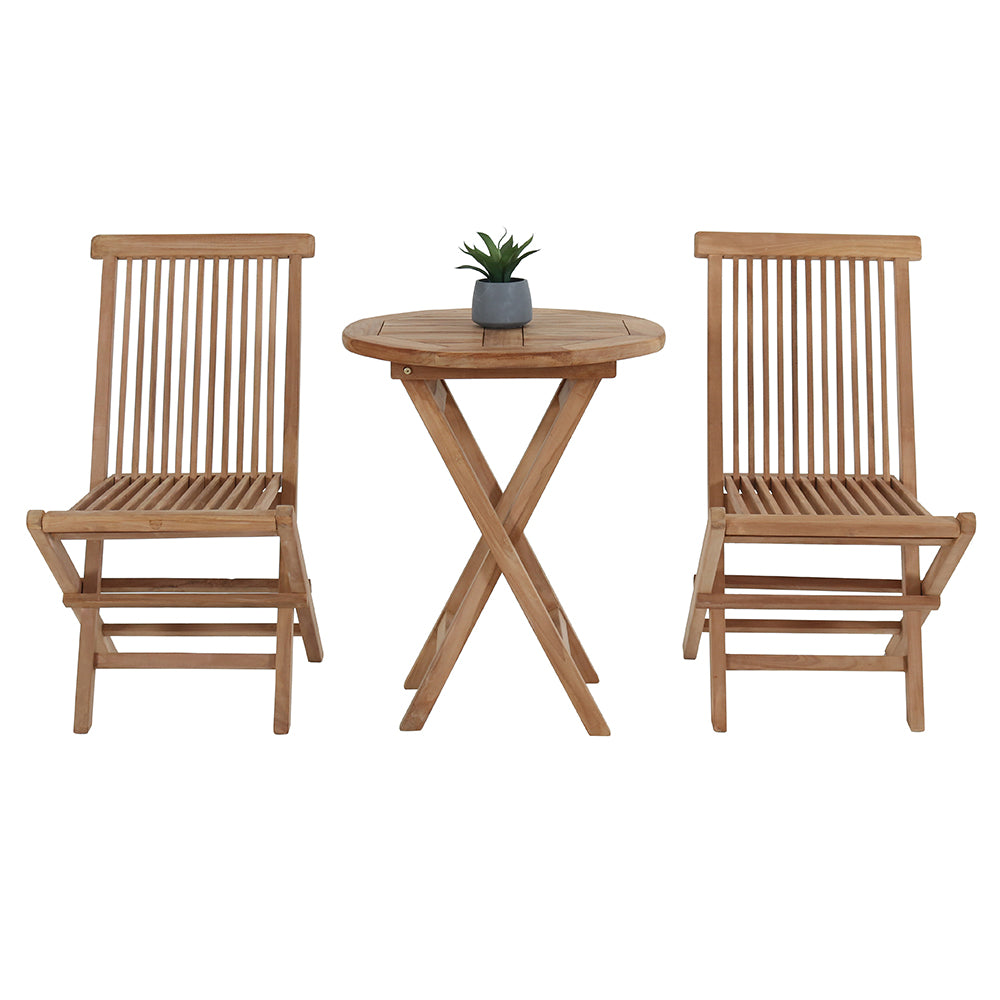 Pacific Palms 3 Piece Teak Folding Outdoor Set