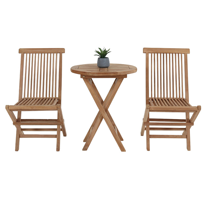 Pacific Palms 3 Piece Teak Folding Outdoor Set