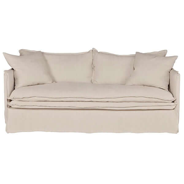 Palm Beach 3 Seater Slip Cover Sofa - Natural Linen