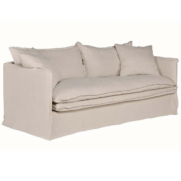 Palm Beach 3 Seater Slip Cover Sofa - Natural Linen