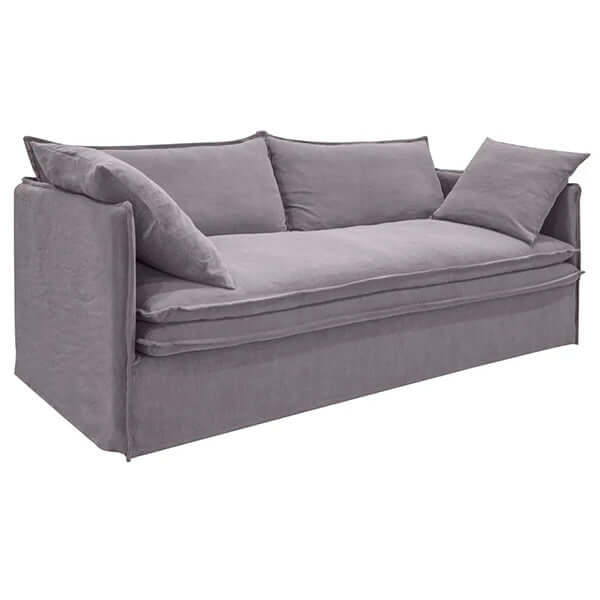 Palm Beach 3 Seater Slip Cover Sofa - Slate Grey Linen