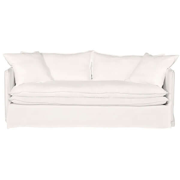 Palm Beach 3 Seater Slip Cover Sofa - White Linen