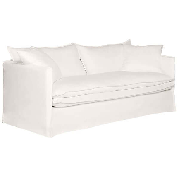 Palm Beach 3 Seater Slip Cover Sofa - White Linen