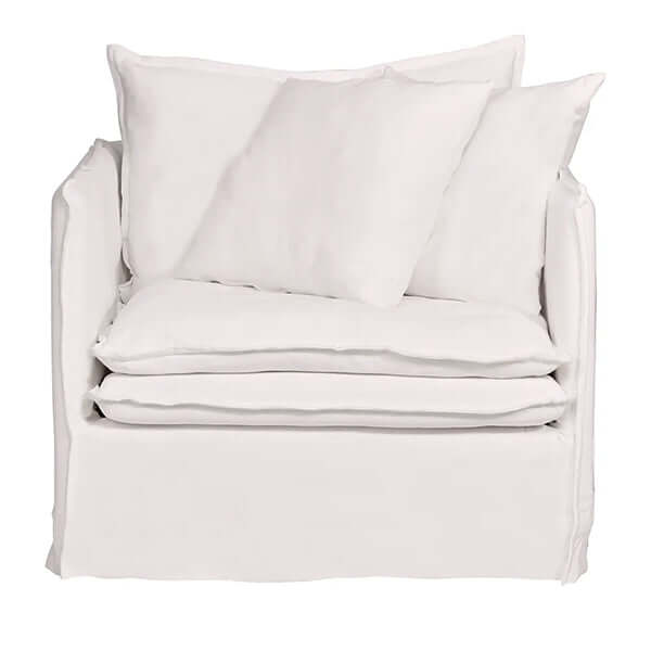 Palm Beach Slip Cover Arm Chair - White Linen