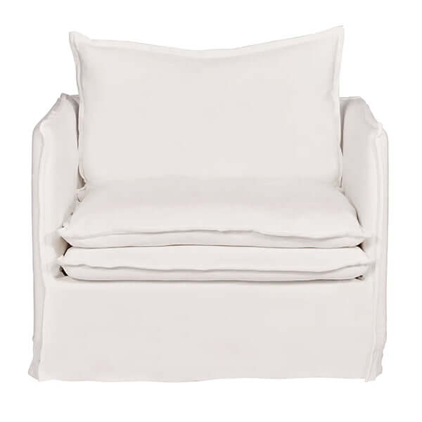 Palm Beach Slip Cover Arm Chair - White Linen