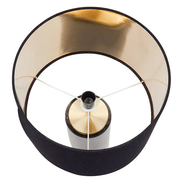 Paola Marble Table Lamp - Black with Black Shade