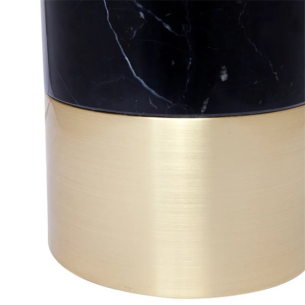 Paola Marble Table Lamp - Black with Black Shade