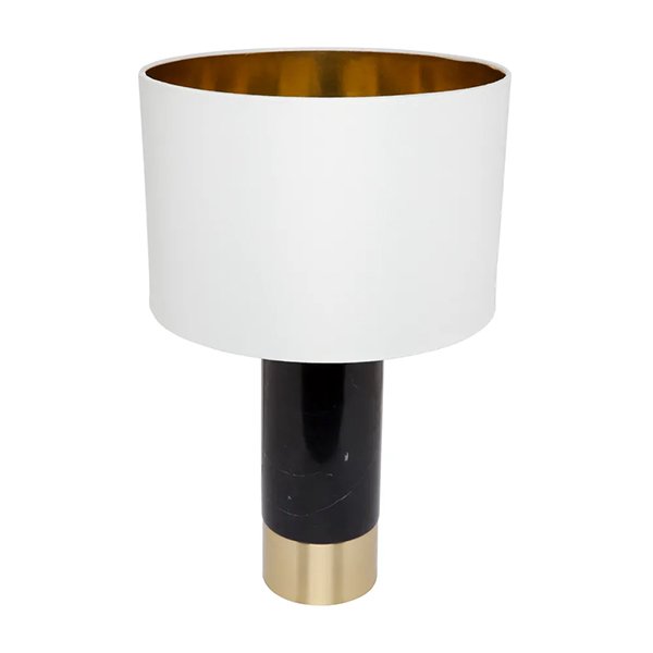 Paola Marble Table Lamp - Black with White Shade