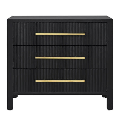 Park Lane Large Bedside Table - Black
