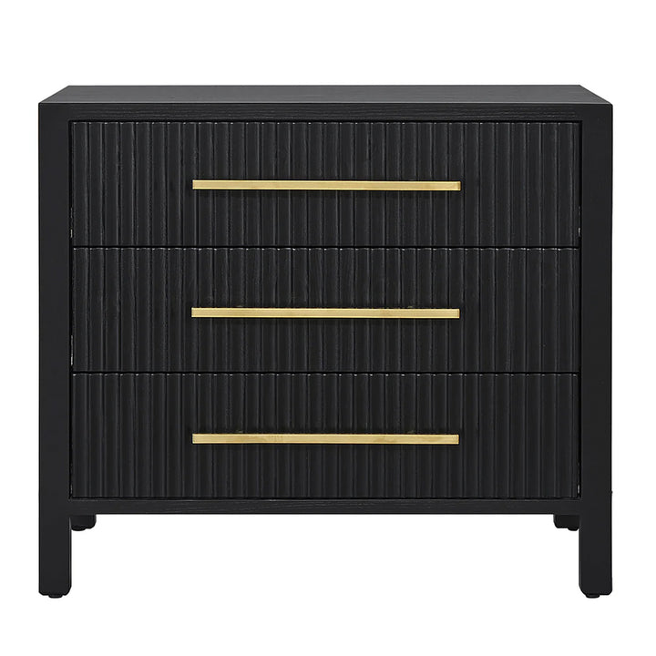 Park Lane Large Bedside Table - Black