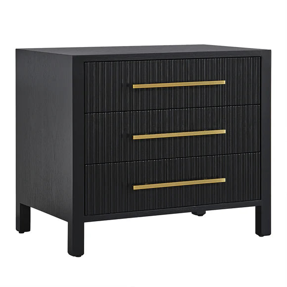 Park Lane Large Bedside Table - Black