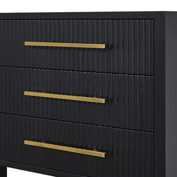 Park Lane Large Bedside Table - Black
