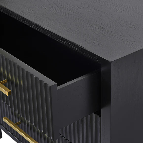 Park Lane Large Bedside Table - Black