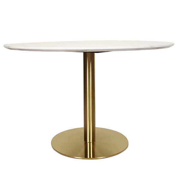 Parkinson 120cm Faux Marble Round Dining Table with Gold Base