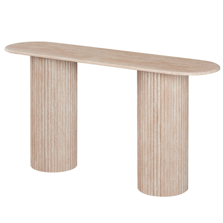 Paula Travertine-Look Console Table