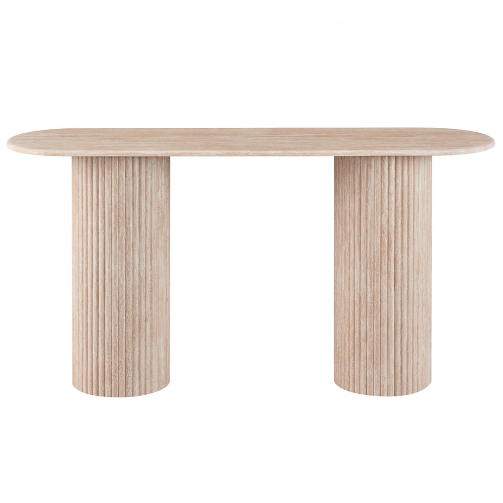 Paula Travertine-Look Console Table