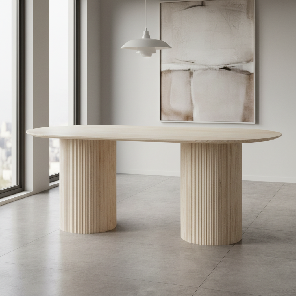 Paula Travertine-Look Dining Table