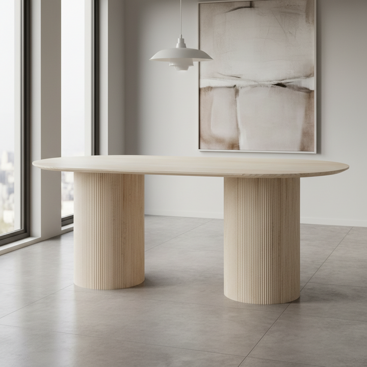Paula Travertine-Look Dining Table