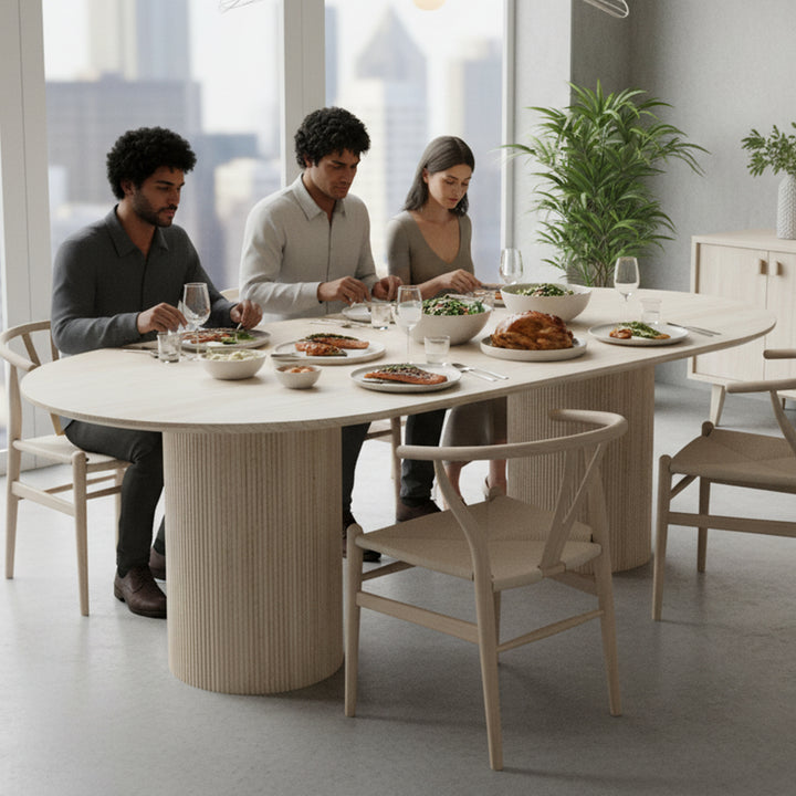 Paula Travertine-Look Dining Table