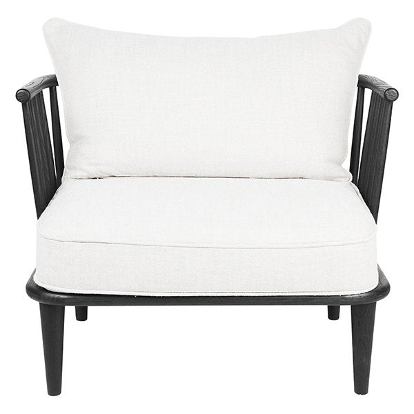 Pavilion Black Arm Chair - White Linen