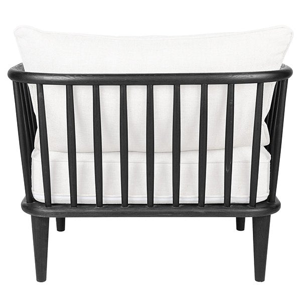 Pavilion Black Arm Chair - White Linen