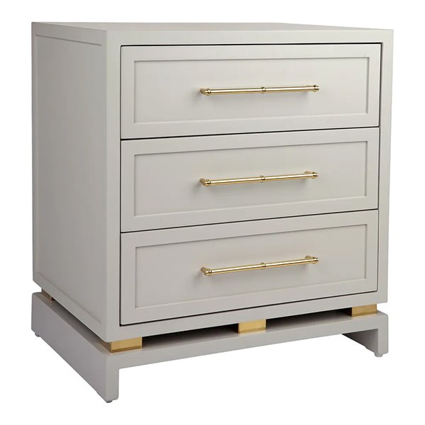 Pearl Bedside Table - Large Grey