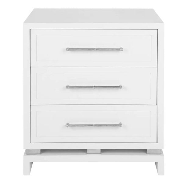 Pearl Bedside Table - Large White