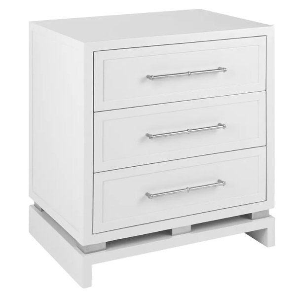 Pearl Bedside Table - Large White