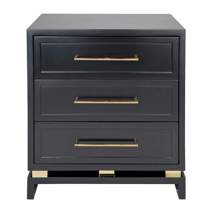 Pearl Bedside Table - Large Black