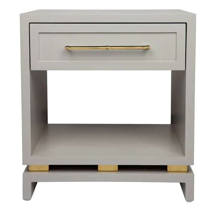 Pearl Bedside Table - Small Grey