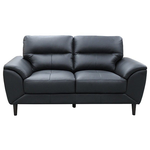 Penrose 2 Seater Leather Sofa - Black