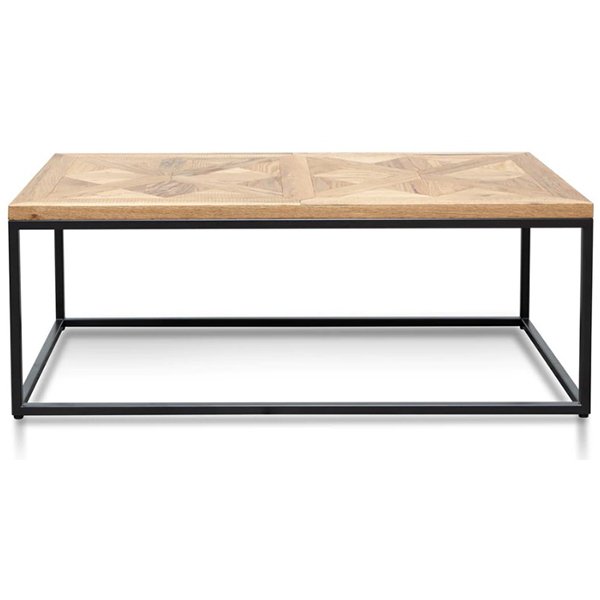Percy 114cm Coffee Table - European Knotty Oak and Peppercorn