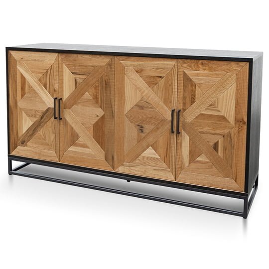 Percy 160cm Wide Sideboard - European Knotty Oak and Peppercorn